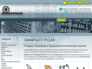 desenvolvimento site Camargo e Peças