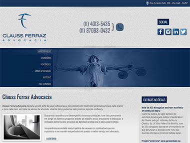 desenvolvimento site Clauss Ferraz Advocacia