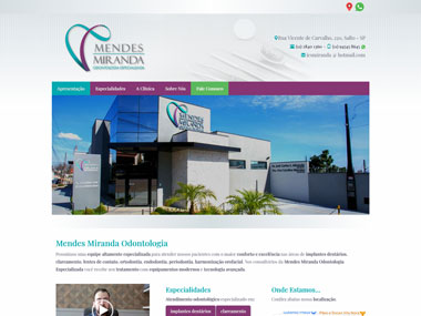 desenvolvimento novo site Mendes Miranda Odontologia