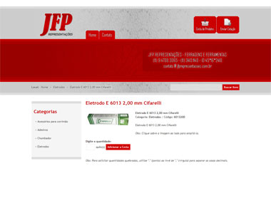 desenvolvimento site JFP Representaçôes