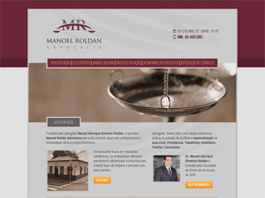 desenvolvimento site Manoel Roldan Advocacia
