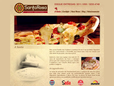 desenvolvimento site Pizzaria Santa Rosa