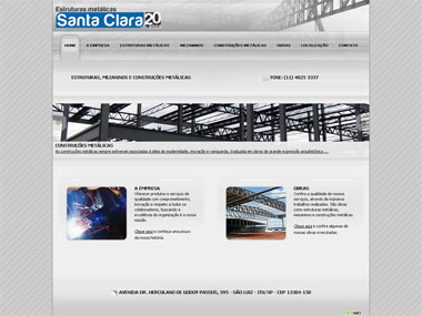 desenvolvimento site Santa Clara Estruturas Metálicas